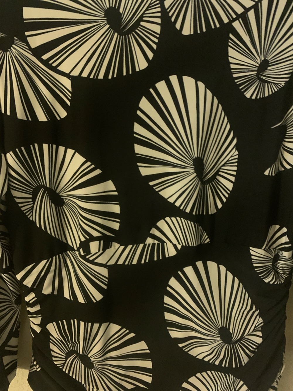 Jones Wear Black and White Printed Long Sleeve V-Neck Dress - Picture 8 of 8